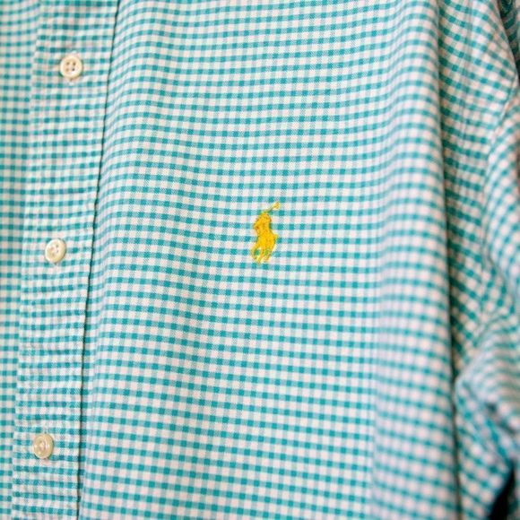 RALPH LAUREN Men's Green Plaid Button Down Classic - Picture 3 of 6